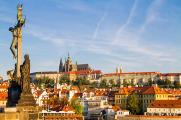Fototapeta na wymiar The view of the historical quarter Hradschin in Prague.