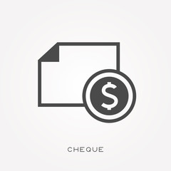 Silhouette icon cheque