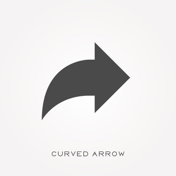 Silhouette icon curved arrow