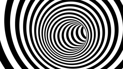 Fototapeta premium Czarno-biała spirala hipnotyczna. Renderowania 3d
