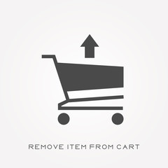 Silhouette icon remove item from cart