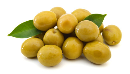 heap of olive on white