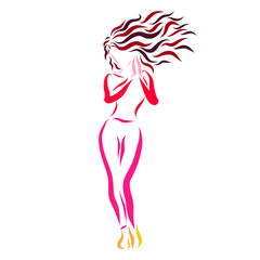 Graceful slim girl, sport and health