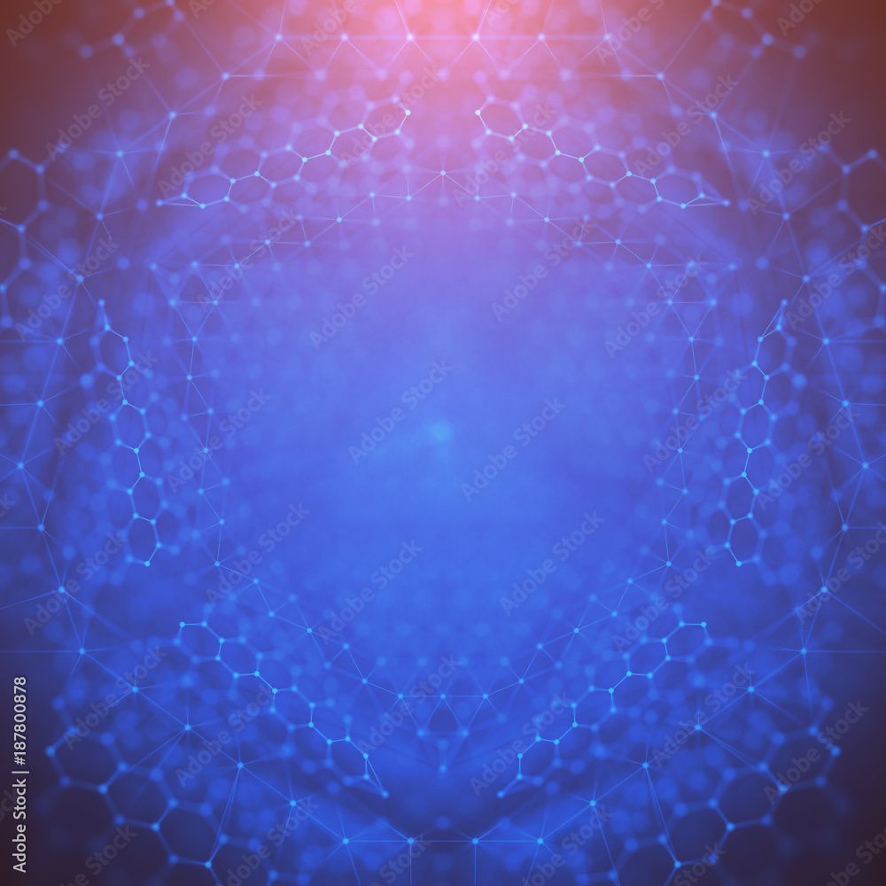 Poster abstract geometric figure with multiple connections.