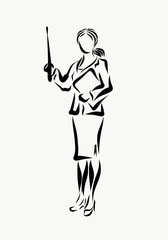 Businesswoman, drawn by smooth lines
