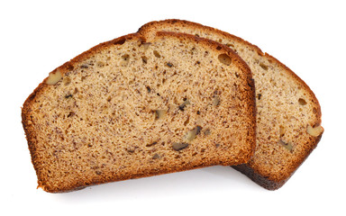 Bread on white background