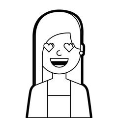 portrait woman angry facial expression cartoon vector illustration line design