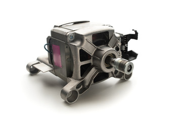 electric engine motor of washing machine, isolated on white