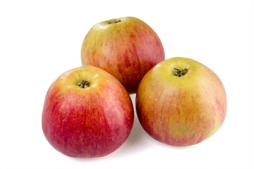 Fototapeta na wymiar Three apples isolated on white background.