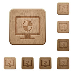 Computer security wooden buttons