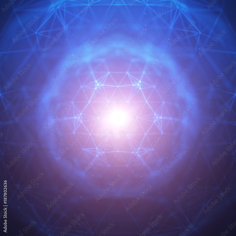 Poster abstract geometric figure with multiple connections.