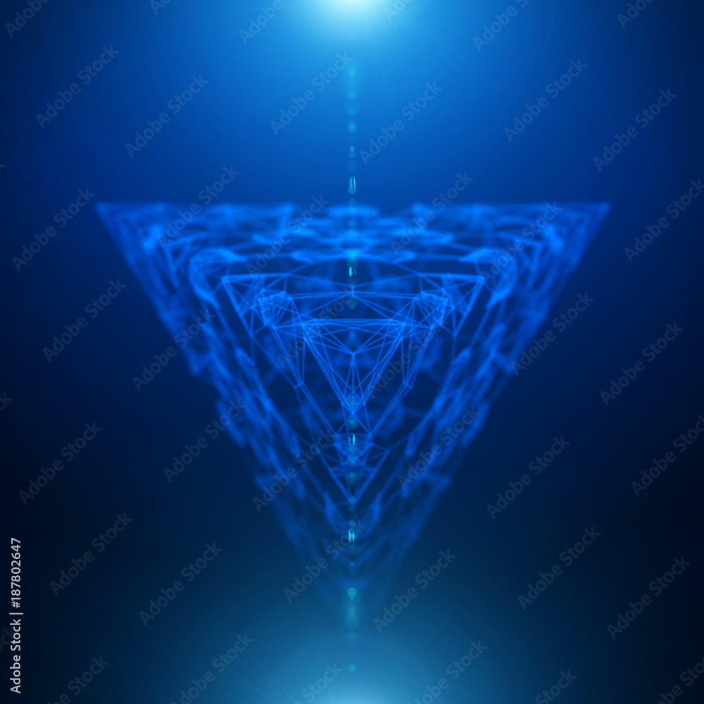 Poster abstract geometric figure with multiple connections.