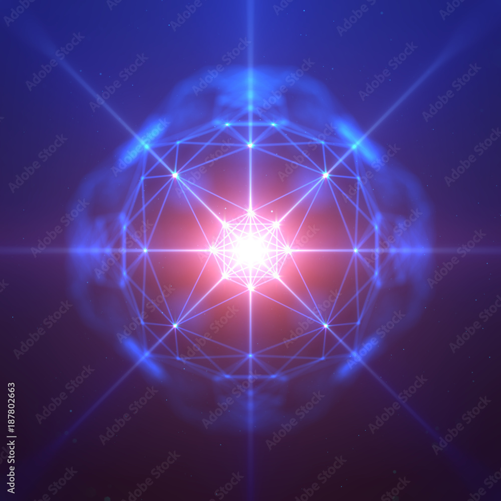 Aufkleber abstract geometric figure with multiple connections.
