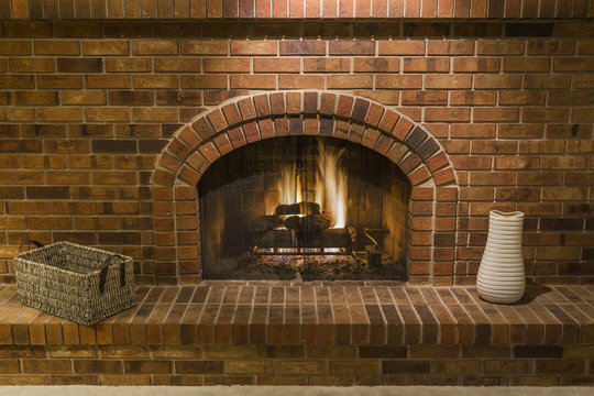 Beautiful Brick Fire Place