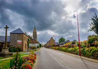 St-Fraimbault a rural village in the Orne on an overcast day in summer, Normandy France