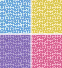 Seamless color heart patterns