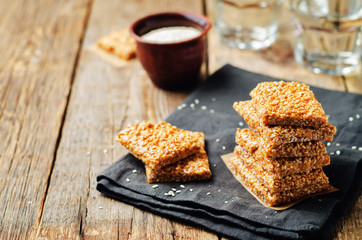 Honey sesame seed bars