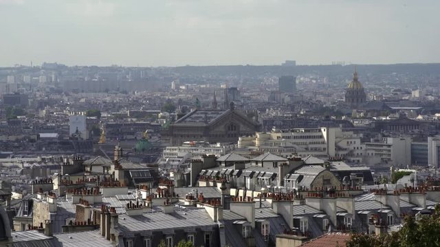 PARIS, FRANCE  &ndash; SEPTEMBER 2016 : Video shot over central Paris rooftops on a beautiful day