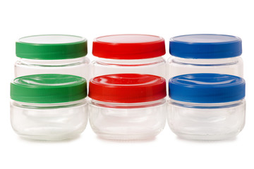 Glass empty jars with a lid