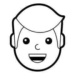 character man face laughing happy image vector illustration line design