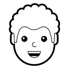 character man face laughing happy image vector illustration line design