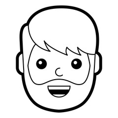 Obraz na płótnie Canvas character man face laughing happy image vector illustration line design