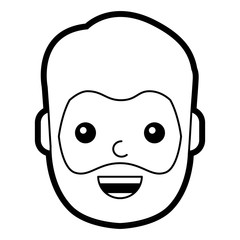 character man face laughing happy image vector illustration line design