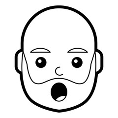 surprised man face expresion facial style vector illustration line design