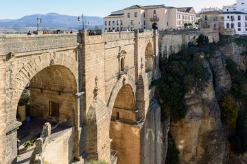 Puente Nuevo bridge in Ronda, one of the famous white villages in Andalusia, Spain