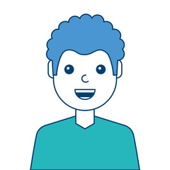 portrait man face laughing happy image vector illustration blue and green design