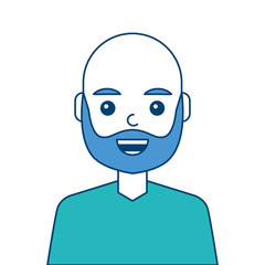 portrait man face laughing happy image vector illustration blue and green design