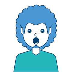 Fototapeta premium portrait surprised man face expression vector illustration blue and green design