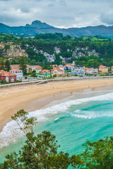 The beautiful town of Ribadesella, on the Cantabrian Sea, birthplace of the Spanish Queen,...
