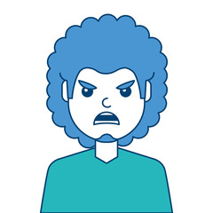 portrait man face angry expression cartoon vector illustration blue and green design