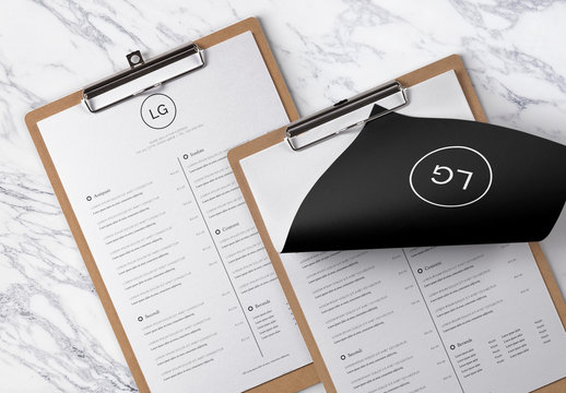 Layout menu minimalista