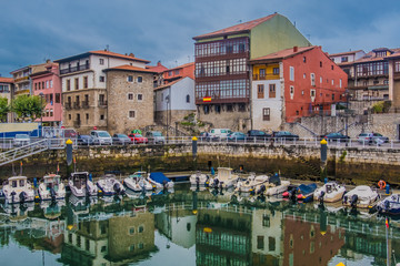 Llanes, a beautiful and lively fishing village on the Cantabrian Sea, Principality of Asturias,...
