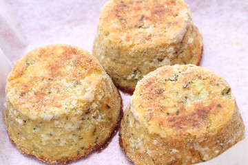 Potato pie with tuna on baking paper