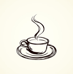 Cup of coffee. Vector drawing