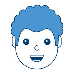 character man face laughing happy image vector illustration blue design