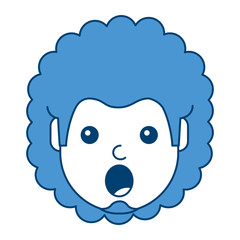 surprised young woman face expression facial vector illustration blue and green design