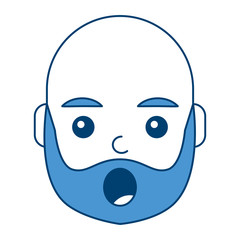 surprised man face expresion facial style vector illustration blue design