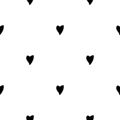Seamless pattern: handmade staggered hearts