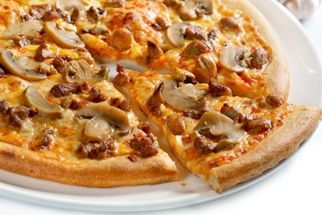 pizza with mushrooms