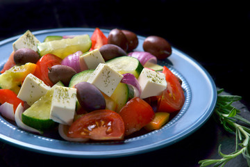 Greek salad appetizer of fillo dough