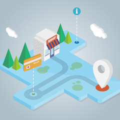 Shop experience. Isometric style