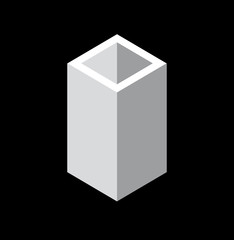 Illusione ottica geometrica - parallelepipedo vuoto o piramide?