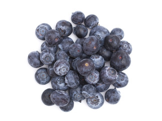 Fresh Organic Blueberries Isolated on a White Background