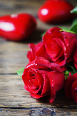 Concept of Valentine's day with red roses