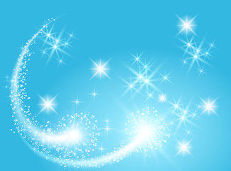 Glowing background with stars and salute