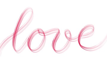 Naklejka premium Soft written Word Love for Valentines day